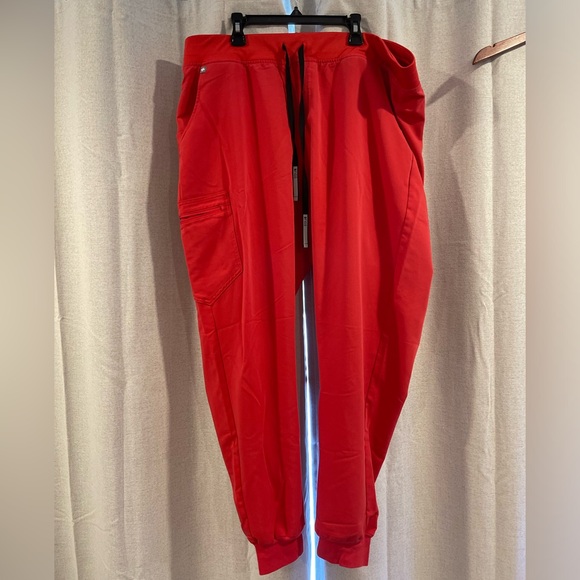 Figs Zamora Joggers. Neon Red XXL Tall - Picture 2 of 3
